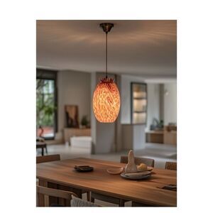 VAN GOGH LAVA BARREL Glass Drop Pendant Shade 2 1/4" Fitter Red  🔥Gold 🔥Orange